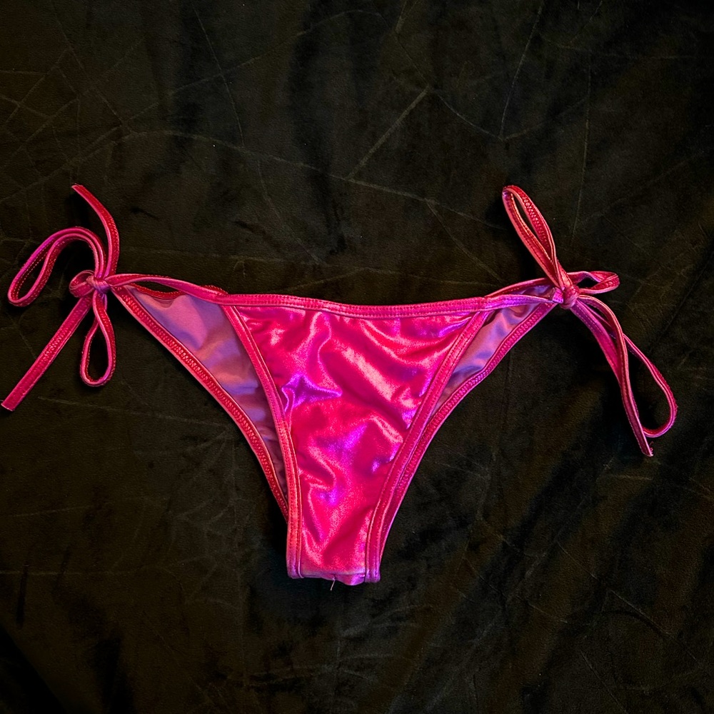 Shiny pink bikini bottom